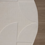Round Scandinavian Rug - Charm Circles White