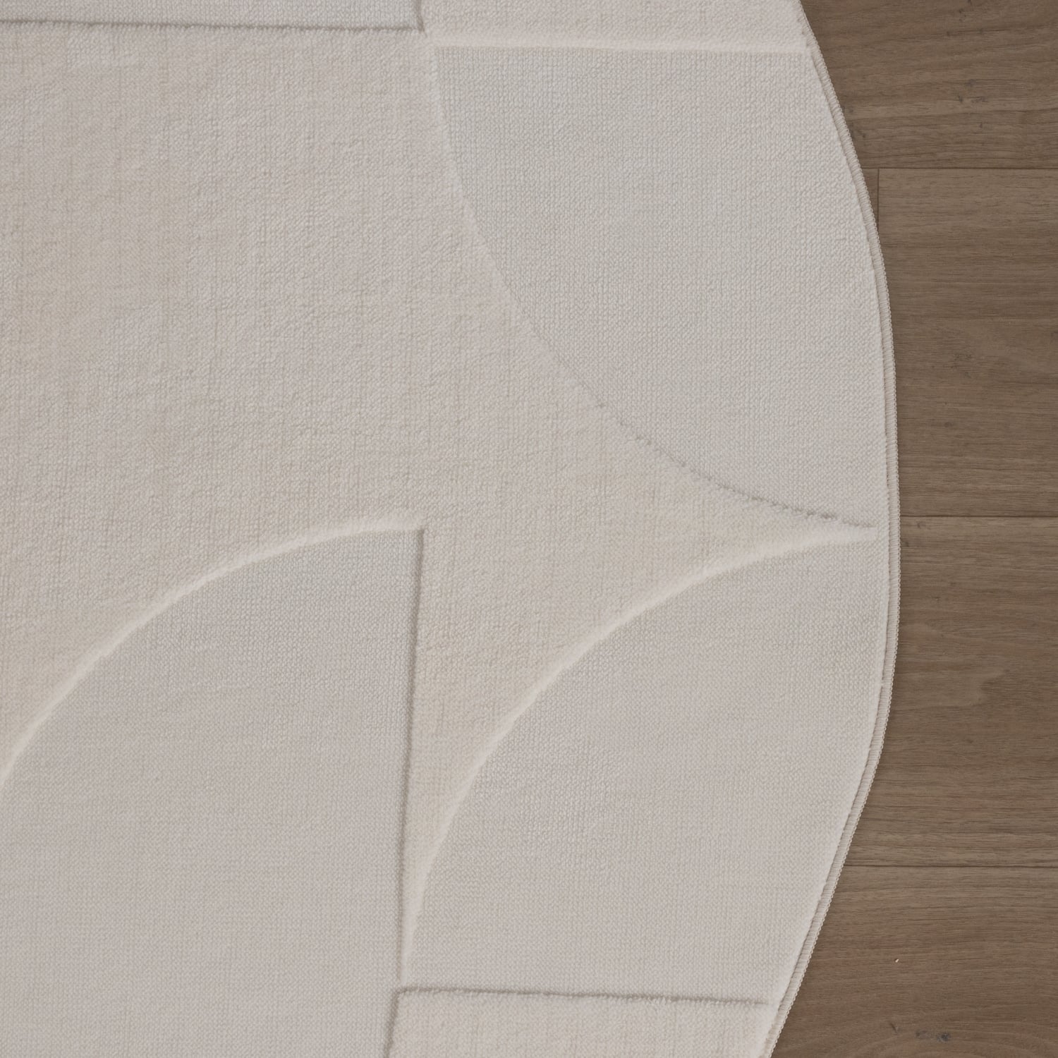 Round Scandinavian Rug - Charm Circles White