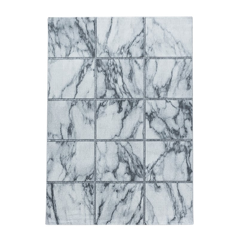 Modern floor rug - Marble Box Grey/Silver