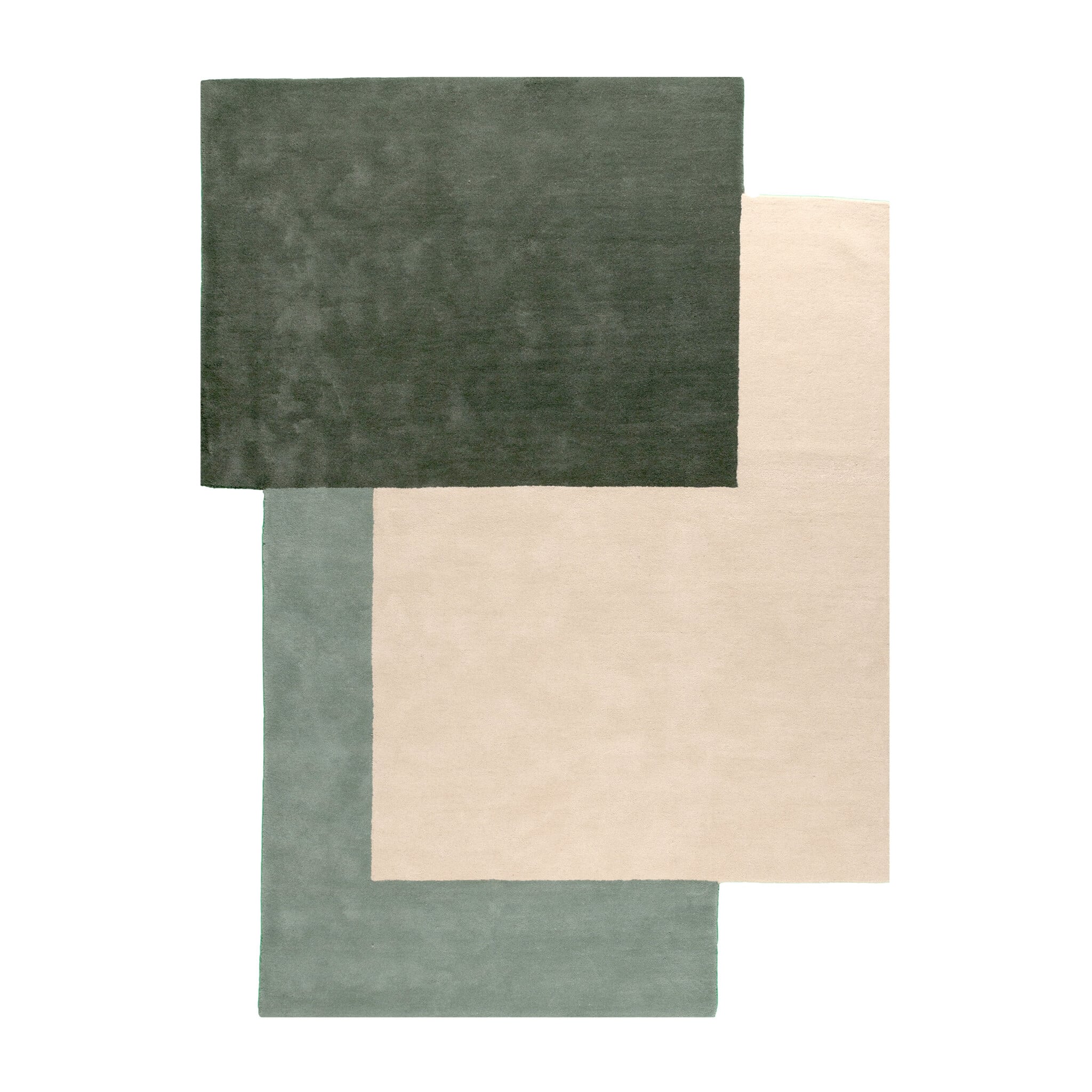 Wool Abstract Rug – Jules Creme/Green
