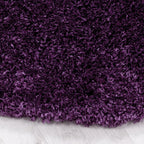 Round High-Pile Floor Rug - Fuzzy Purple