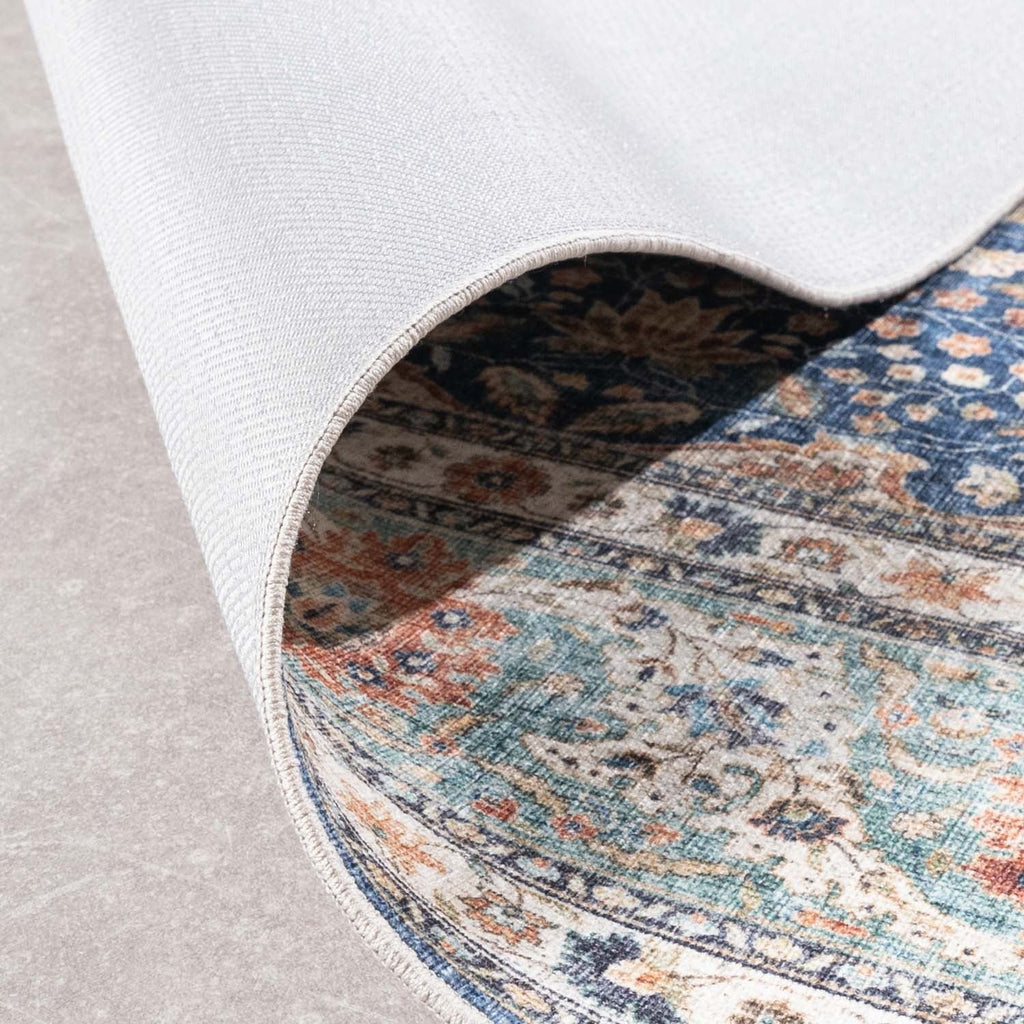 Indoor Outdoor Rug - Kairo Medallion Dark Blue/Terra