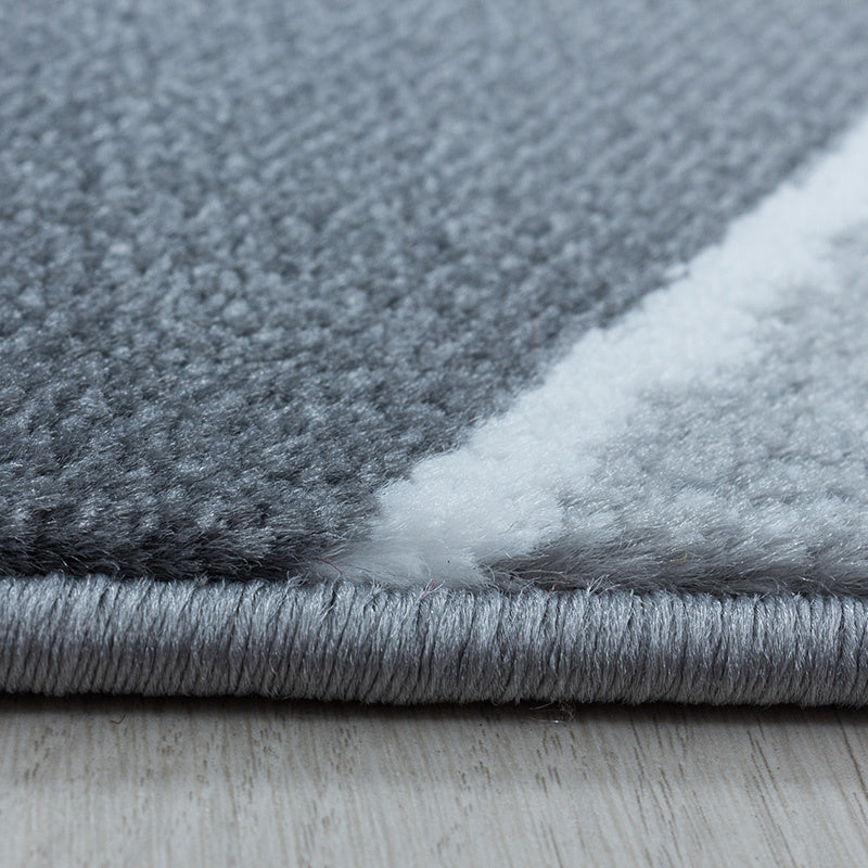 Modern floor rug - Streaky Waves Grey/White