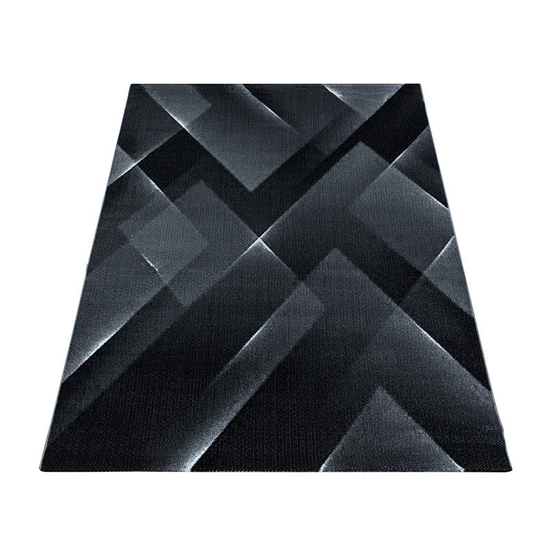Modern floor rug - Streaky Lines Black