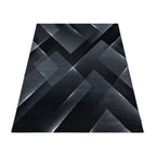 Modern floor rug - Streaky Lines Black