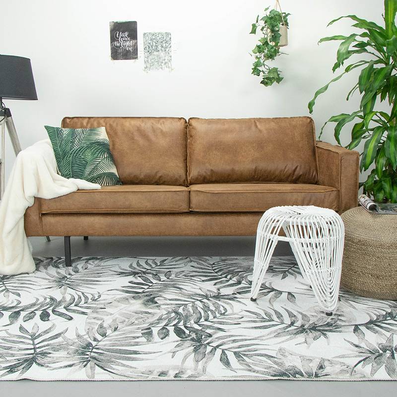 Botanical Rug - Palmier Leaves Grey