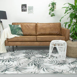 Botanical Rug - Palmier Leaves Grey