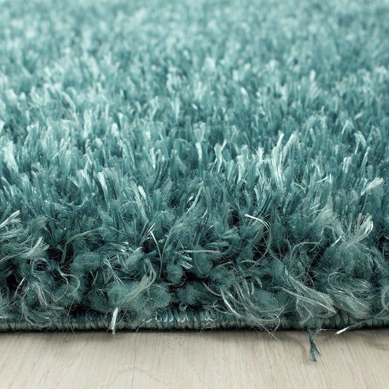 Round High Pile Floor Rug - Blushy Turquoise
