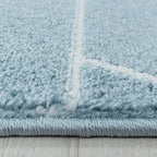 Retro floor rug - Stencil Triangle Blue/White