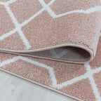 Retro floor rug - Stencil Pattern Pink/White