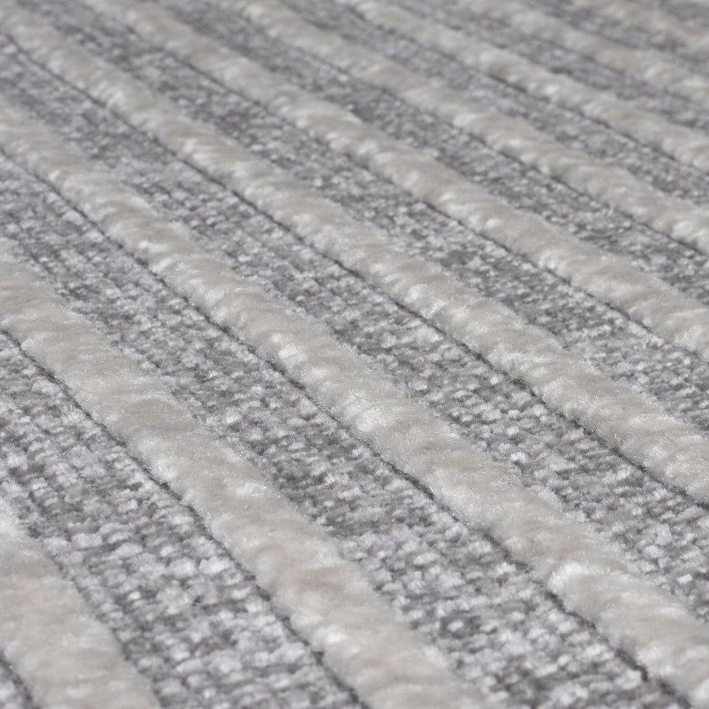 Washable floor rug - Elto Stripe Grey