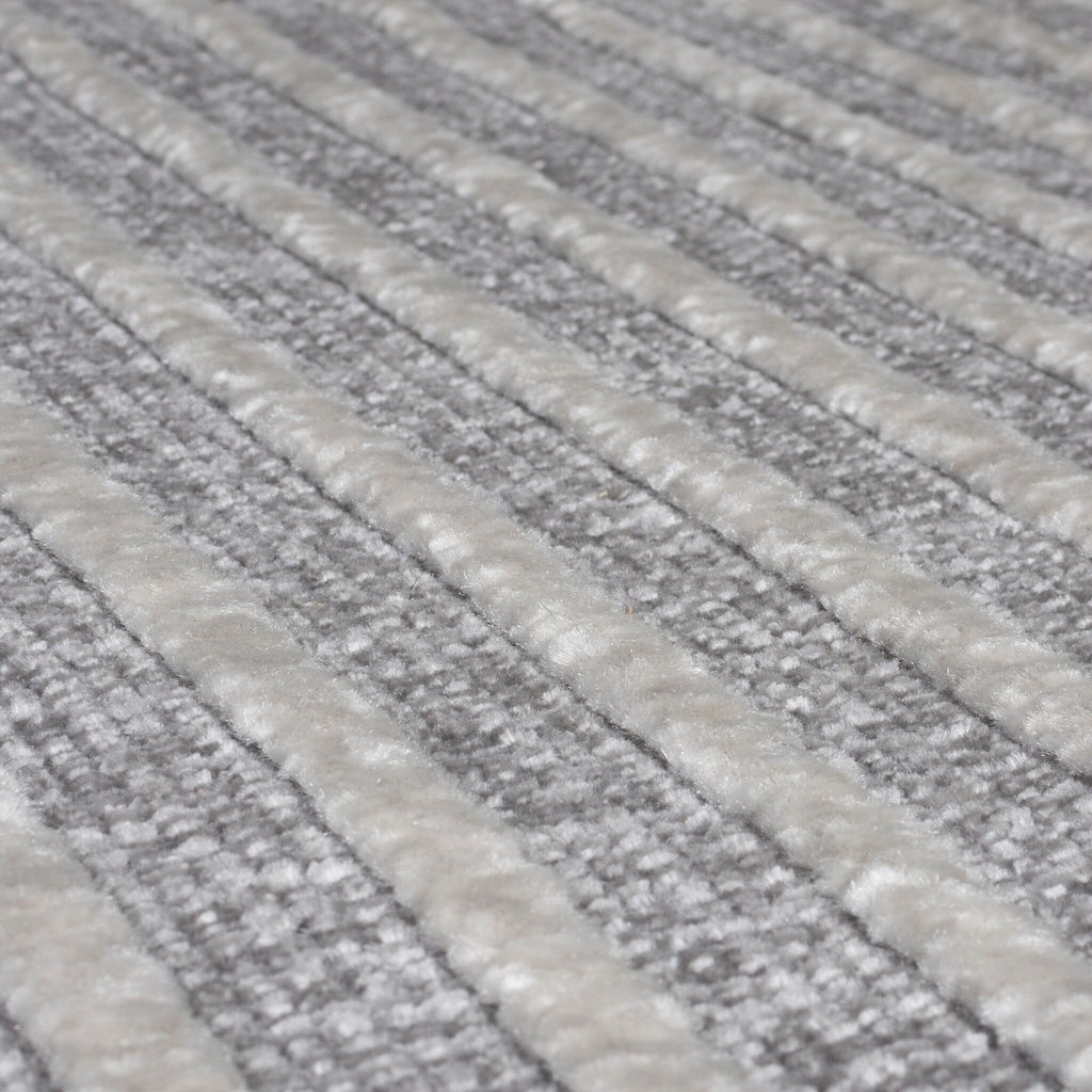 Washable floor rug - Elto Stripe Grey