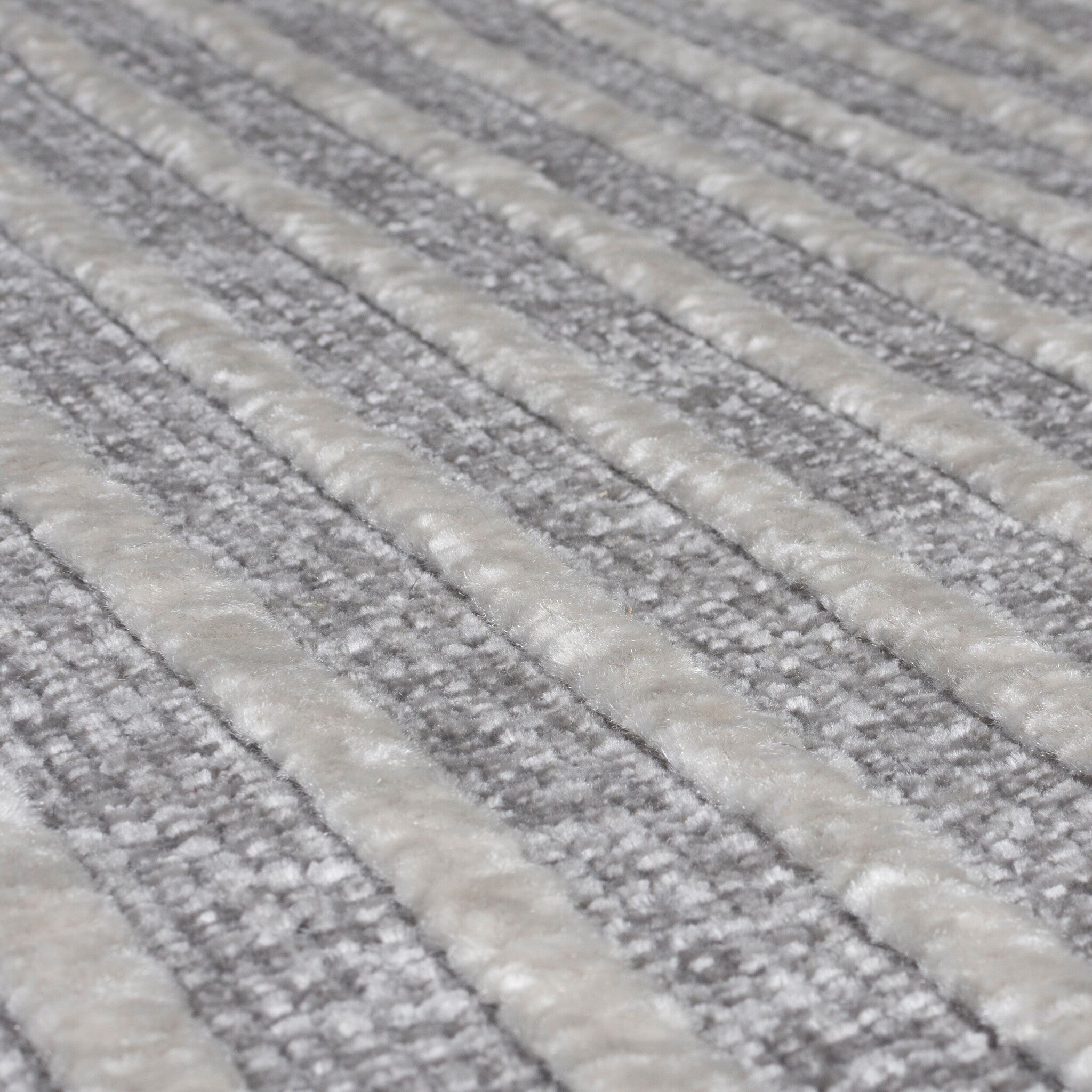 Washable floor rug - Elto Stripe Grey