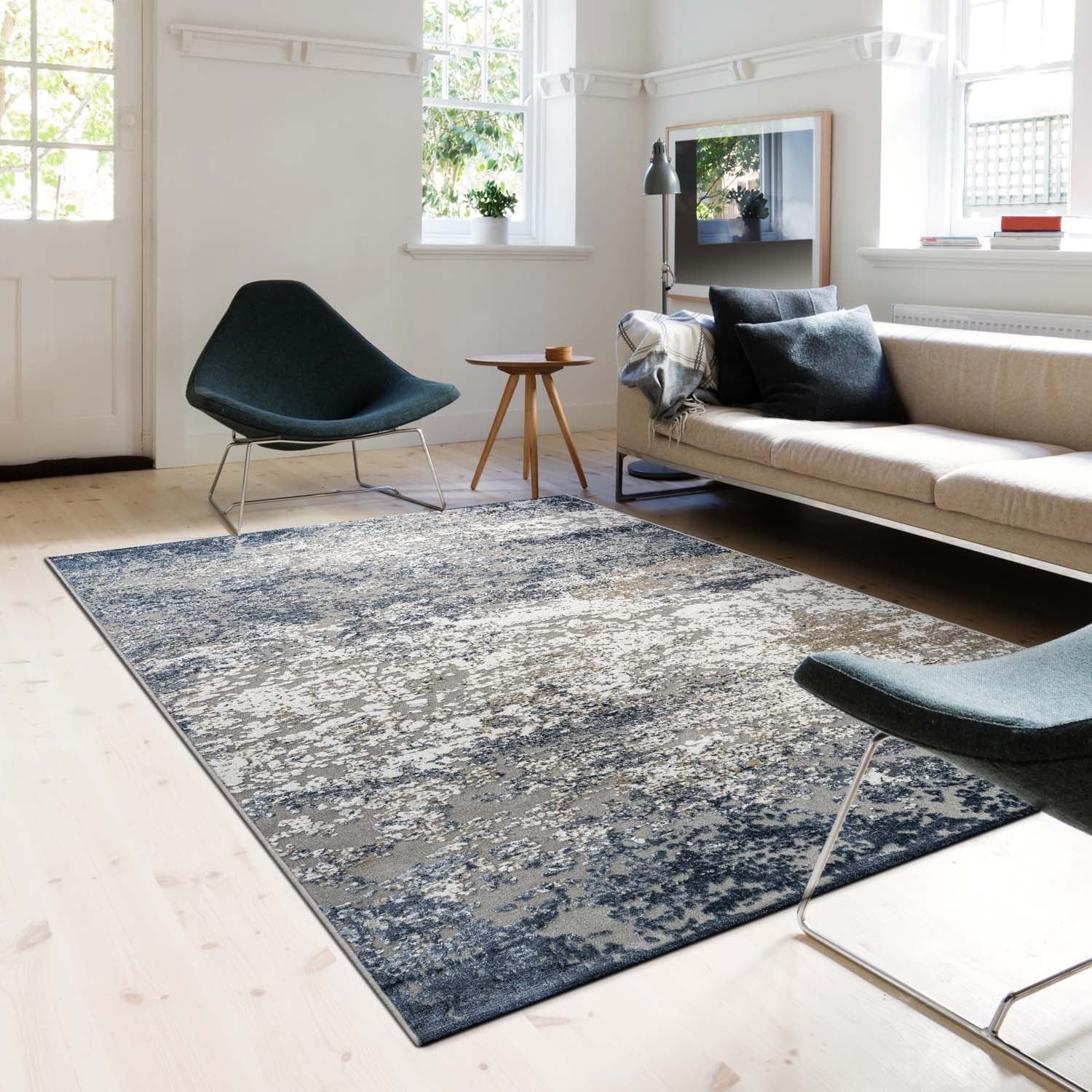 Modern Floor Rug - Carlton Blue 7777