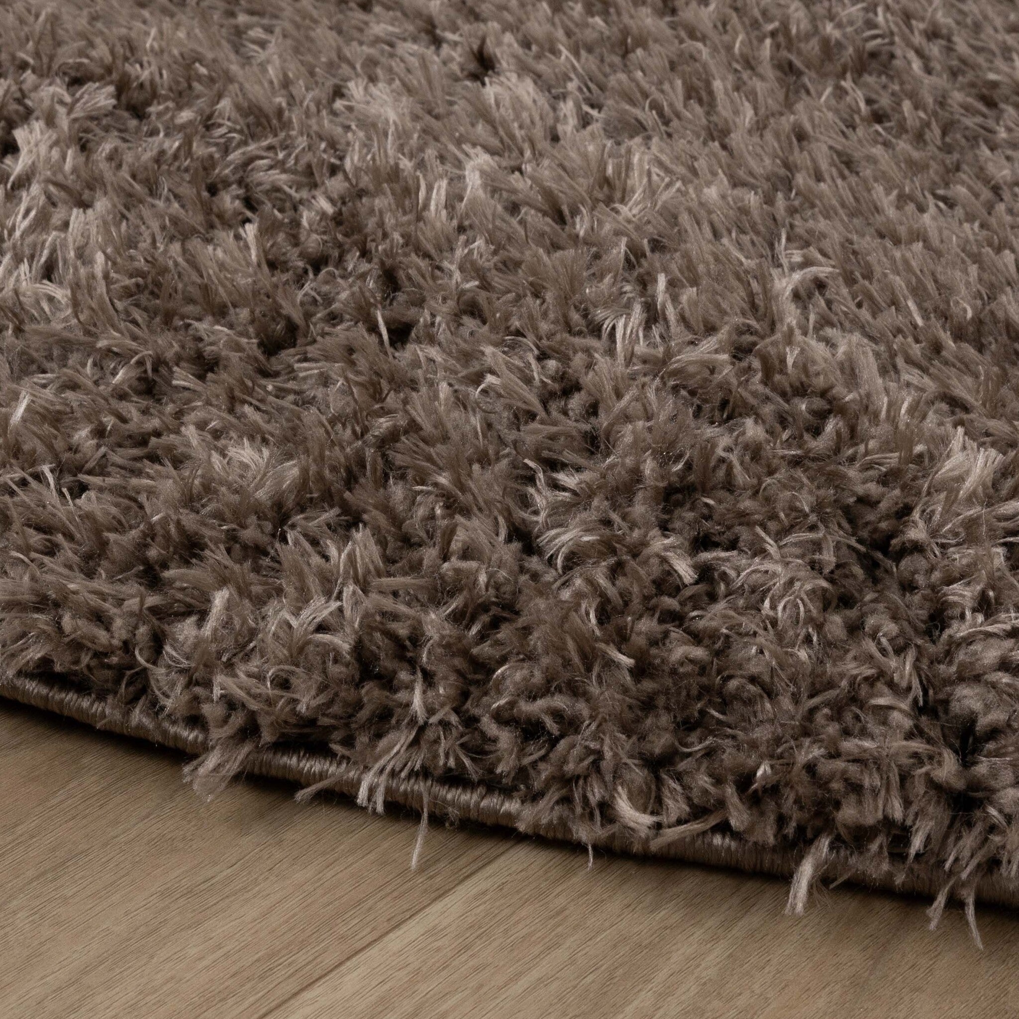 Round Shaggy Rug - Blaze Taupe
