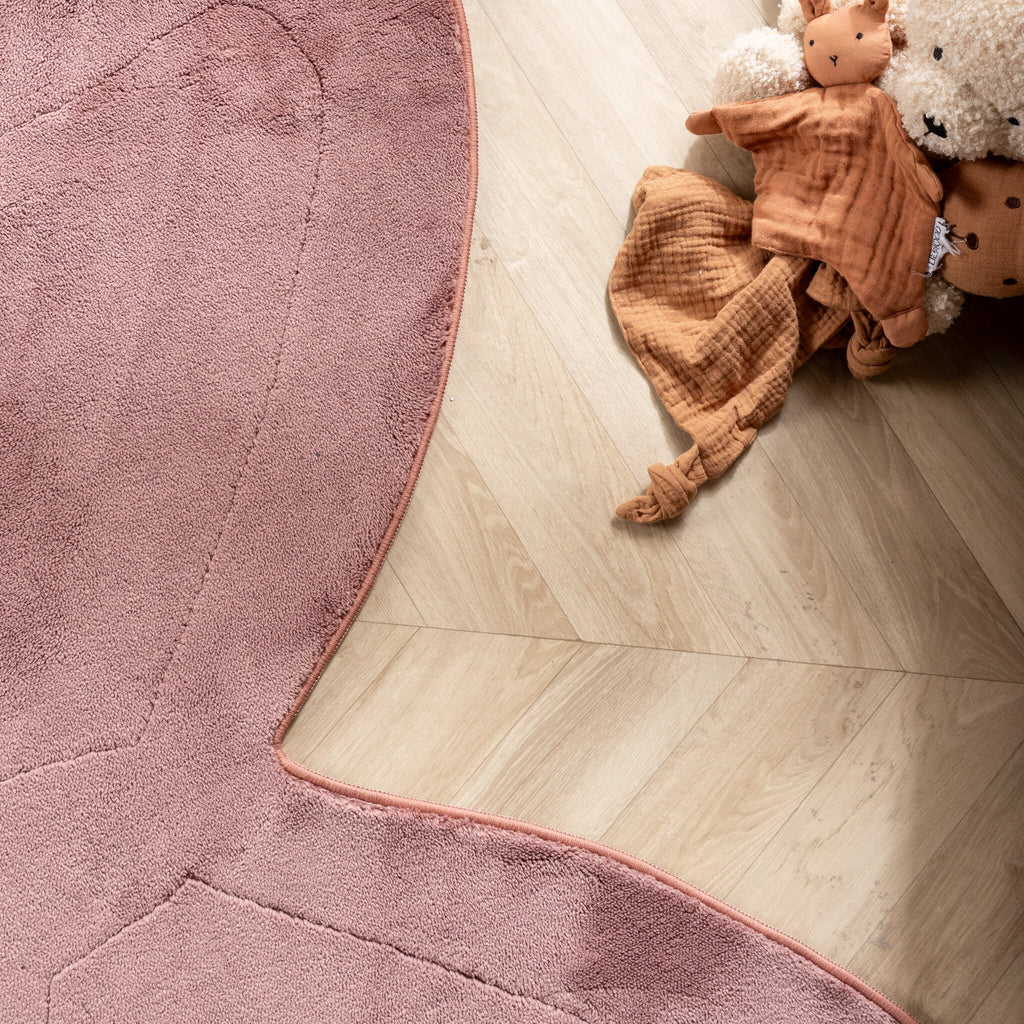 Washable Children’s Rug – Coco Butterfly Dark Pink