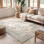 Vintage Rug - Spring Ethnic Cream/Green