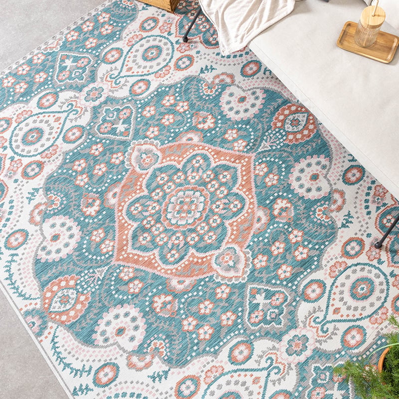 Bohemian Outdoor Rug - Vedra Medallion Blue