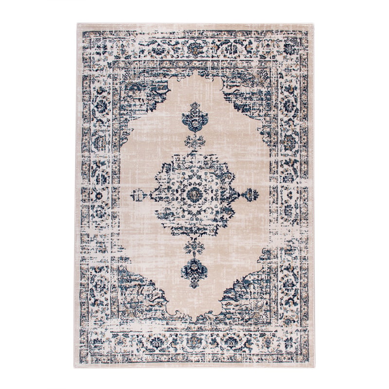 Vintage Rug - Deep Medallion White/Blue
