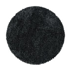 Round High-Pile Floor Rug - Fuzzy Anthracite