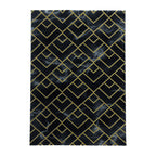 Modern floor rug - Marble Pattern Anthracite/Gold