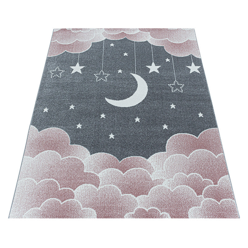 Children's floor rug - Fleurtje Moon Pink