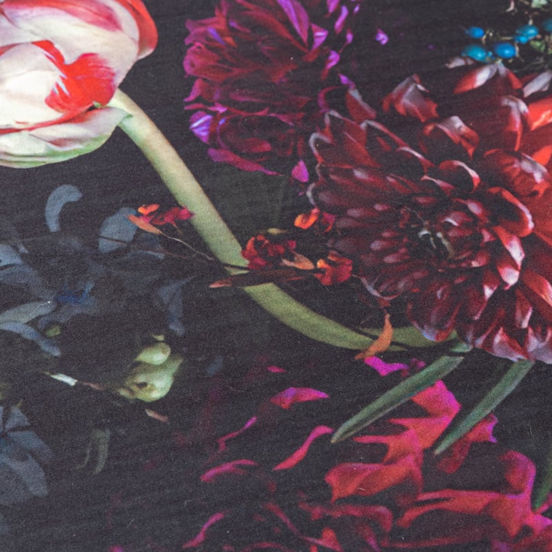 Floral Rug - Florine Black/Pink