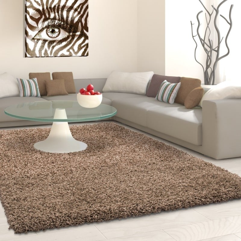 High-pile floor rug - Life Mokka