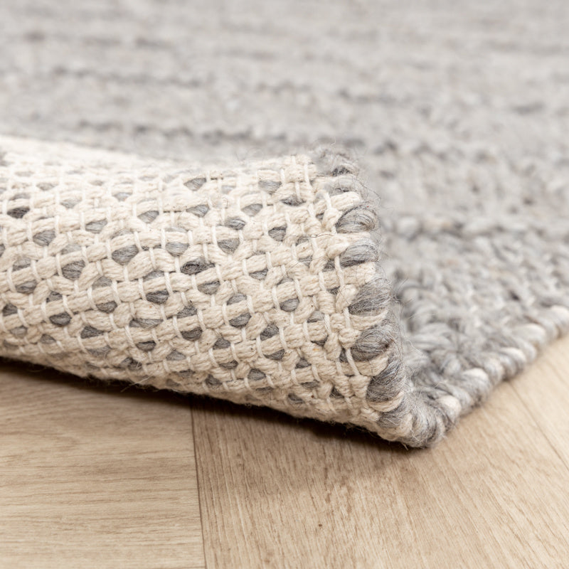 Wool Braided Rug - Knit Grey