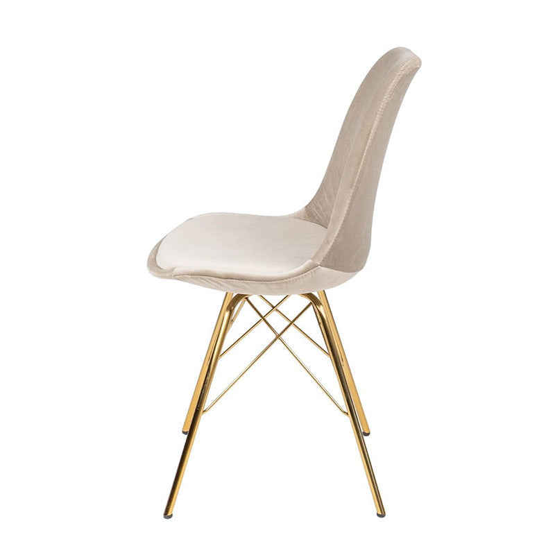 Velvet Chair Champagne - Gold Frame