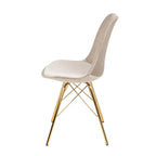 Velvet Chair Champagne - Gold Frame