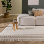 Sustainable floor rug - Lorre Lines Cream/Grey