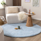 Round High Pile Rug - Comfy Supreme Light Blue