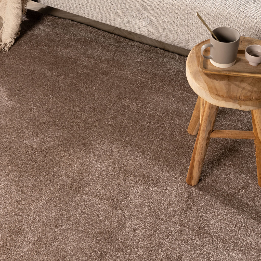 Round washable rug - Clean Brown