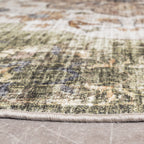 Round Vintage Outdoor Rug - Santo Mandala Green