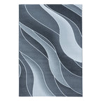 Modern floor rug - Streaky Waves Grey/White