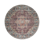 Round Indoor Outdoor Rug - Kairo Medallion Burgundy