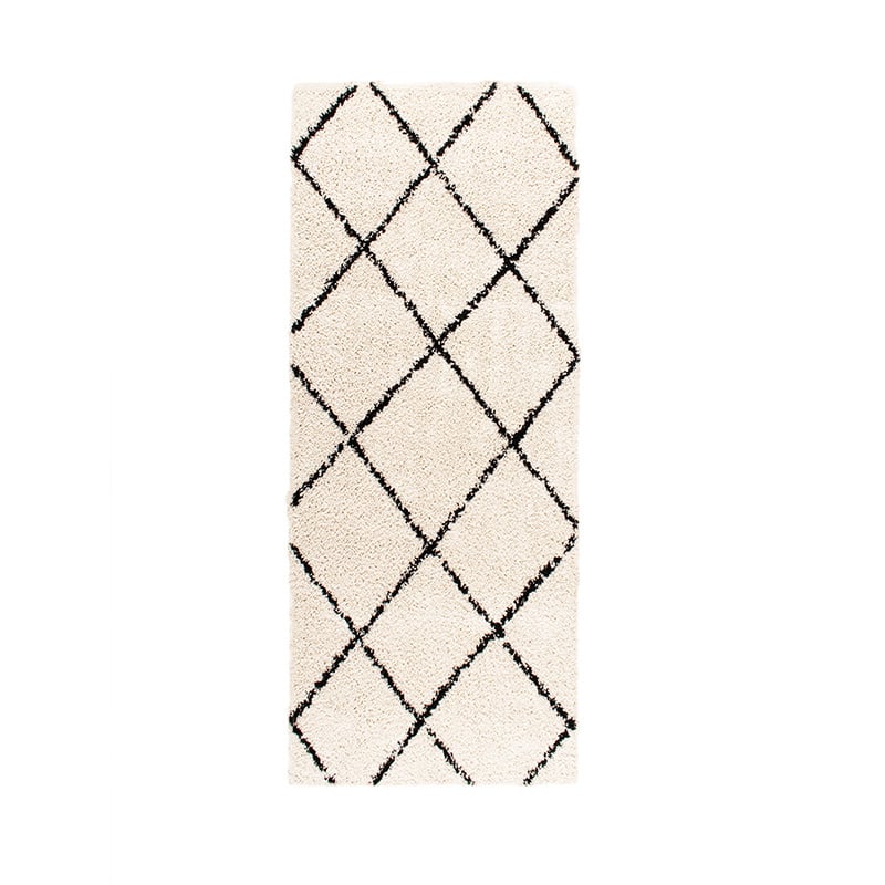 High Pile Runner - Grand Lines Cream/Black