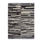 Berber floor rug - Lino Black/White