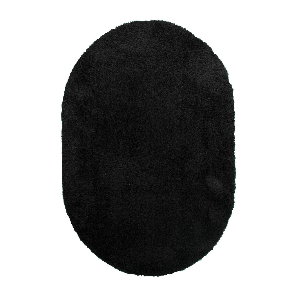 Oval Shaggy Rug - Blaze Black