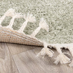 Round High Pile Rug - Lofty Fringe Mint