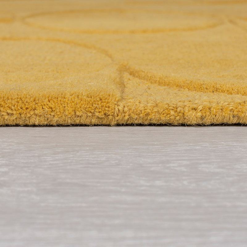 Round Modern Floor Rug - Mozo Gigi Ochre Yellow
