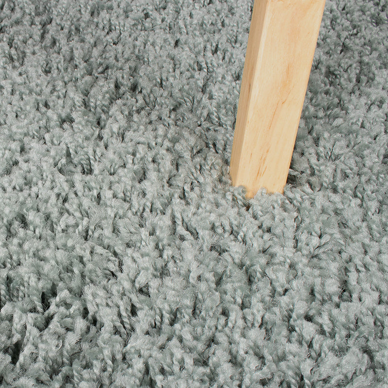 Round High Pile Rug - Solid Blue/Green