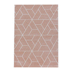 Retro floor rug - Stencil Triangle Pink/White