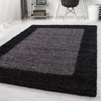 High Pile Floor Rug - Edge Black
