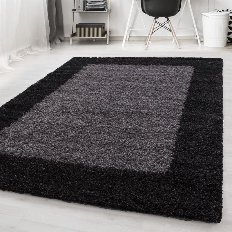 High Pile Floor Rug - Edge Black