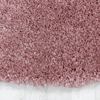 Round High-Pile Floor Rug - Fuzzy Pink