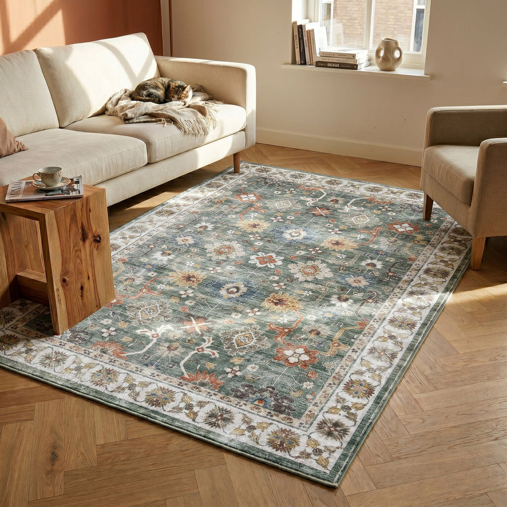 Show moreVintage Rug - Ember Oriental Green