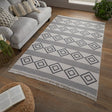 Geometric floor rug - Decio Teo Grey/White