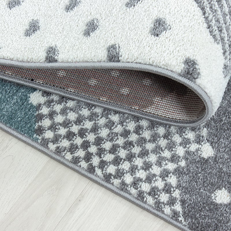 Round children's floor rug - Bambi Clouds Blue